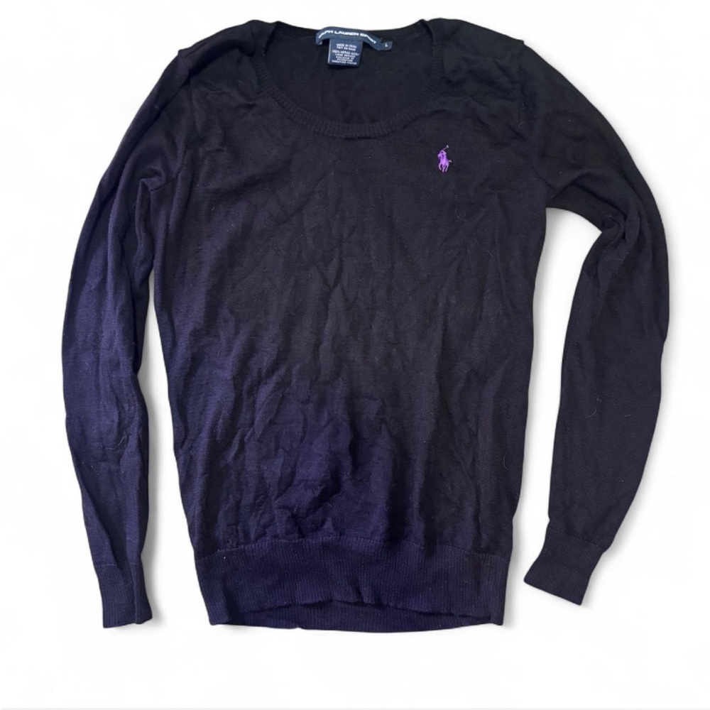 Ralph Lauren sport 100% merino wool black sweater - Large